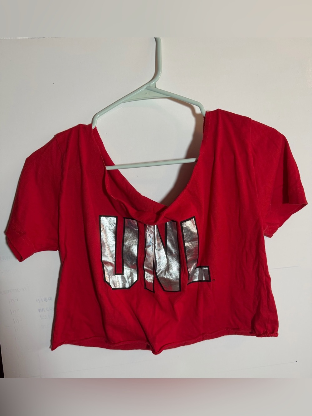 PINK Victoria's Secret Red Tee with Silver Graphic